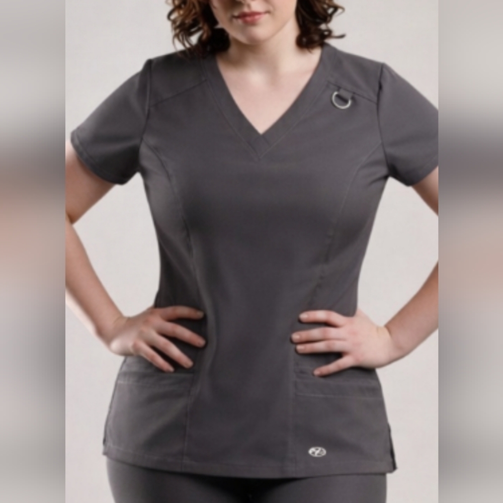 Scrubs New York Laundry + Medics top NWT Charcoal 4-way stretch princess size L